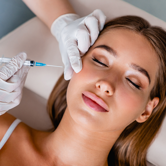 Female patient receiving BOTOX injection